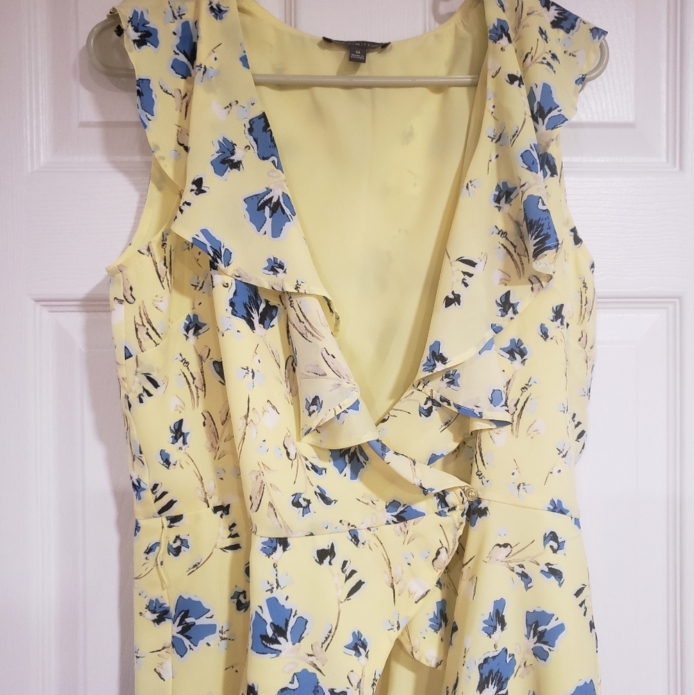 Floral ruffle wrap sleeveless top